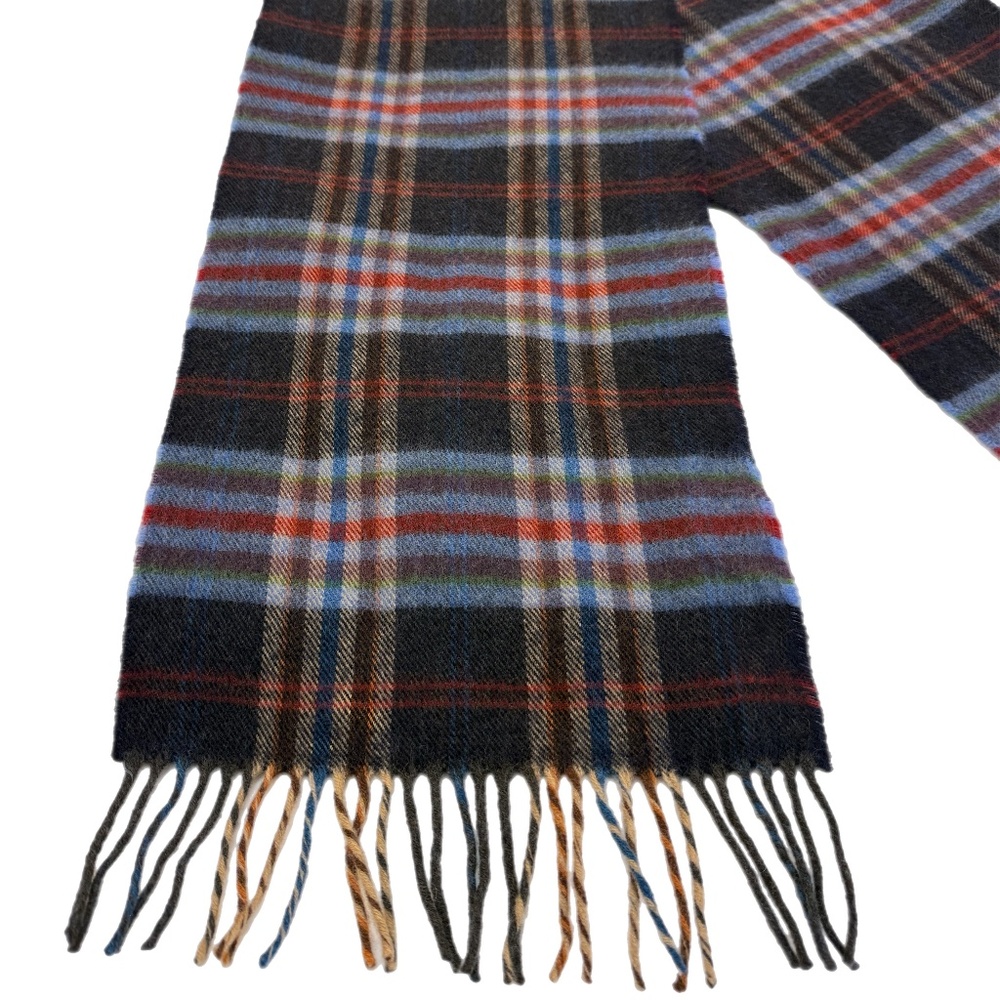 Ireland Merino Wool Scarf 🇮🇪 – Blue & Red Plaid - Made in Ireland - Picture 6 of 10